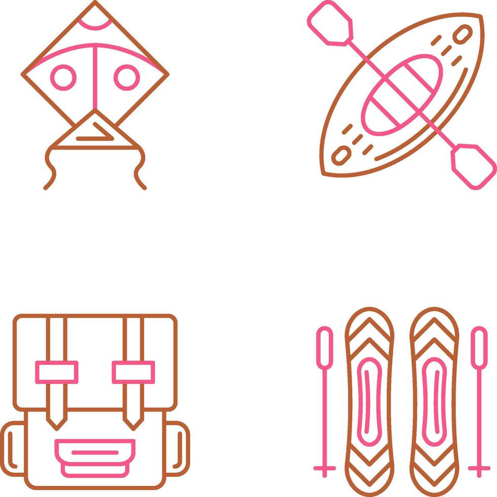 Kite and Kayak Icon vector