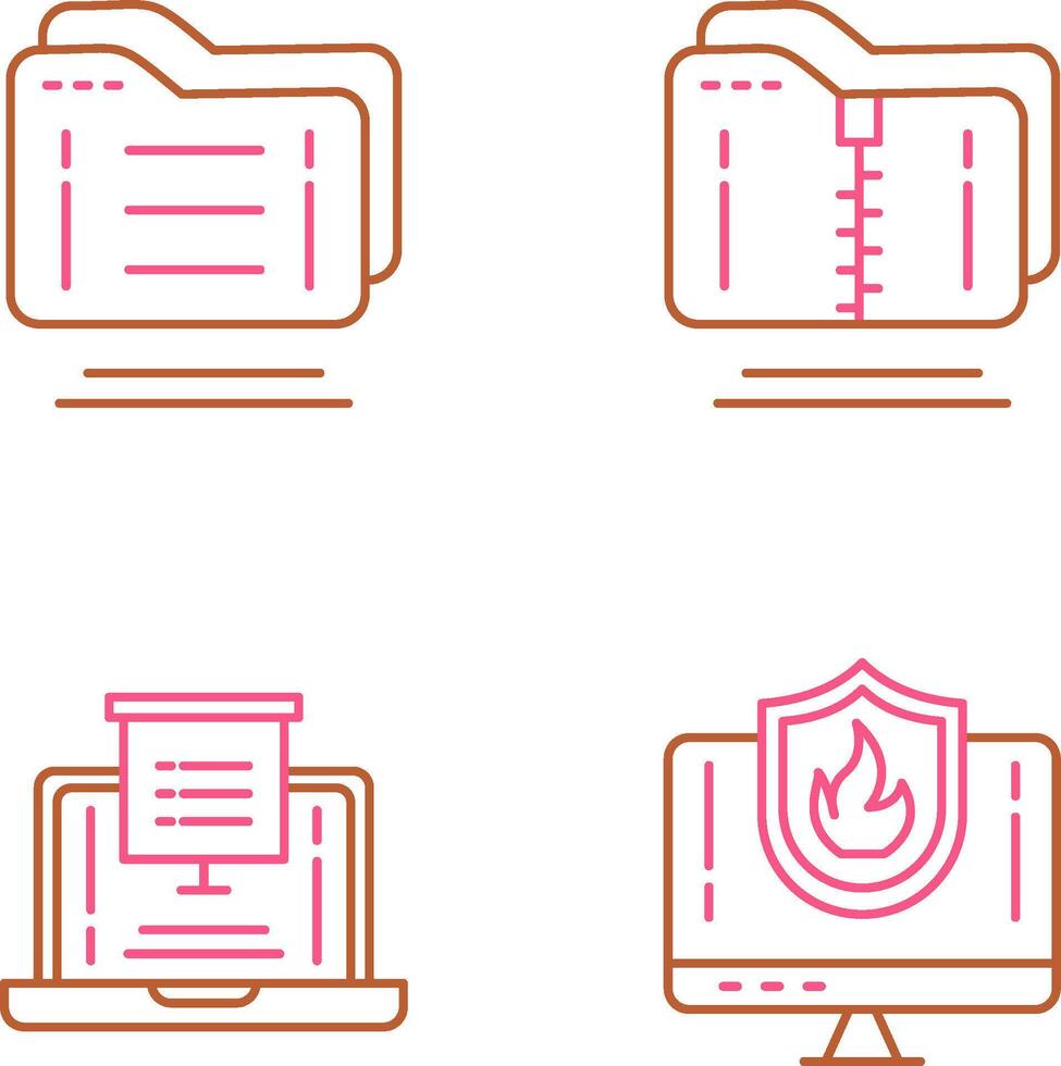 Folder and Compressed Icon vector