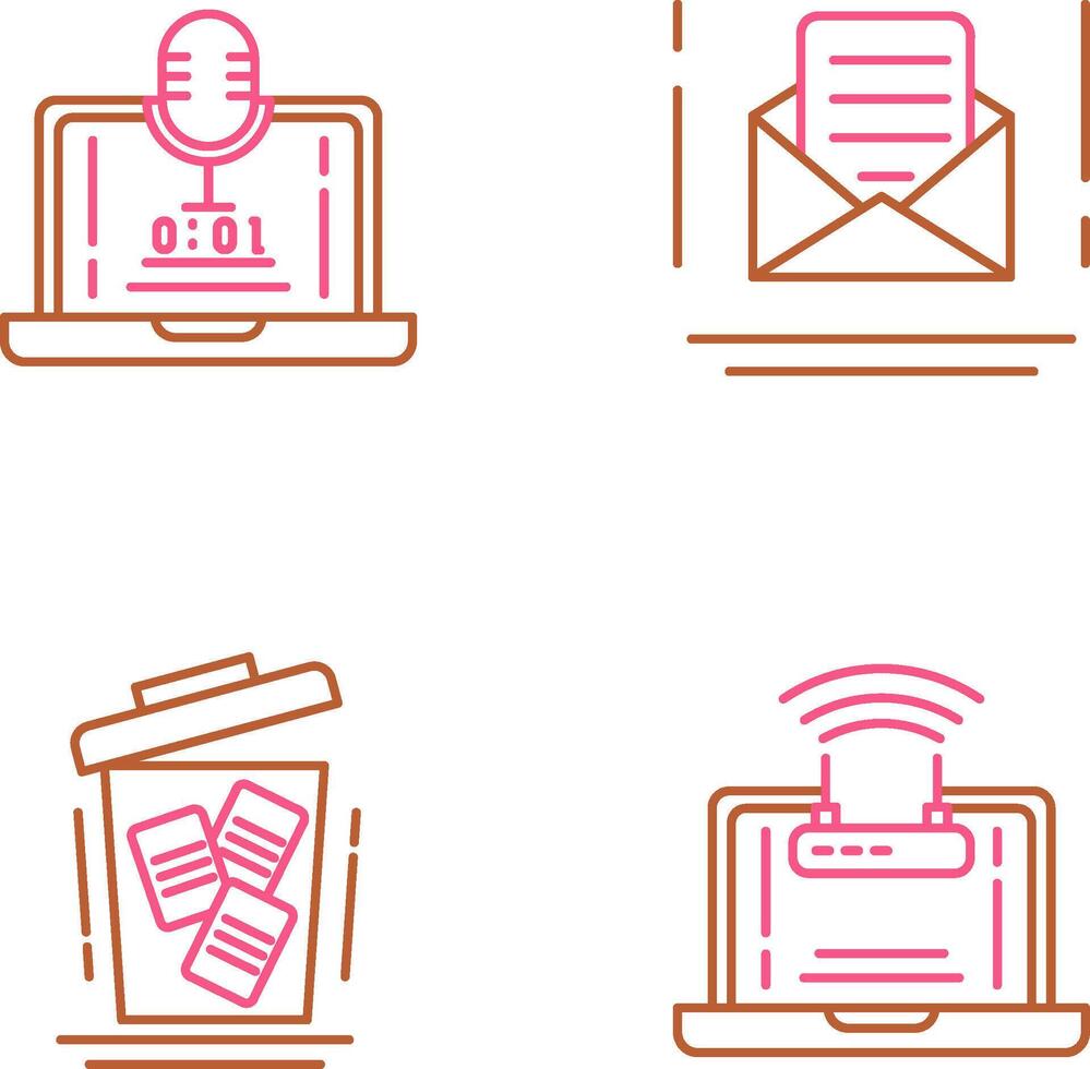 Voice Recorder and Email Icon vector