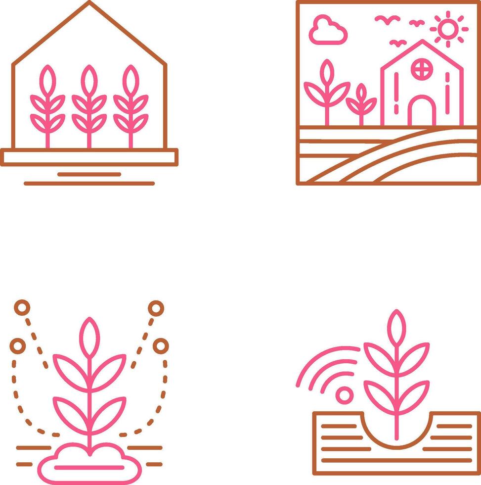 Farm House and Nature Icon vector