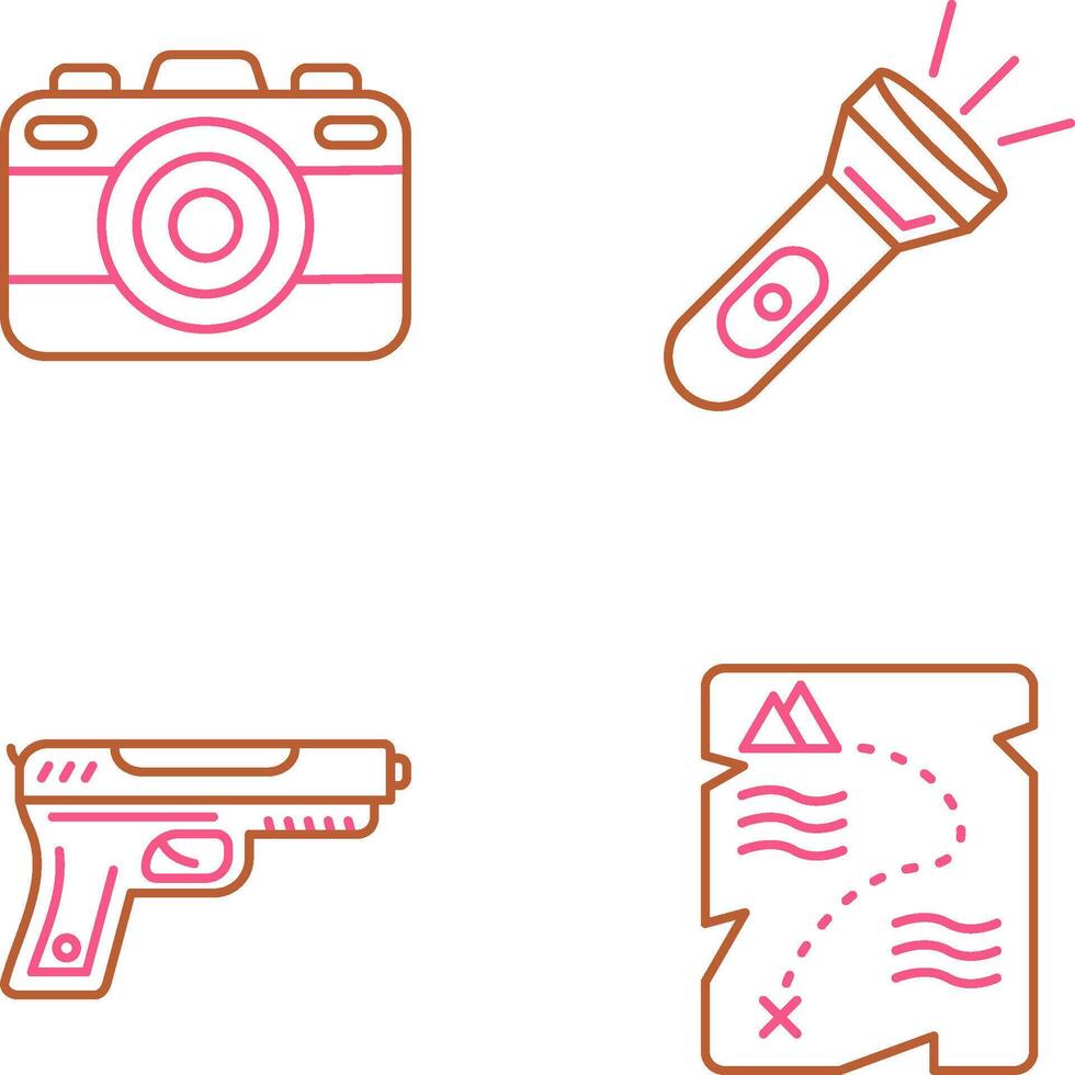 Camera and Flash Light Icon vector