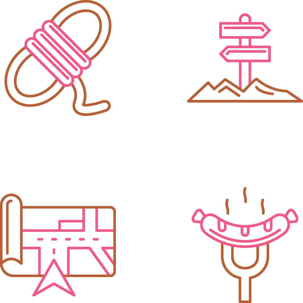 Direction and Rope Icon vector
