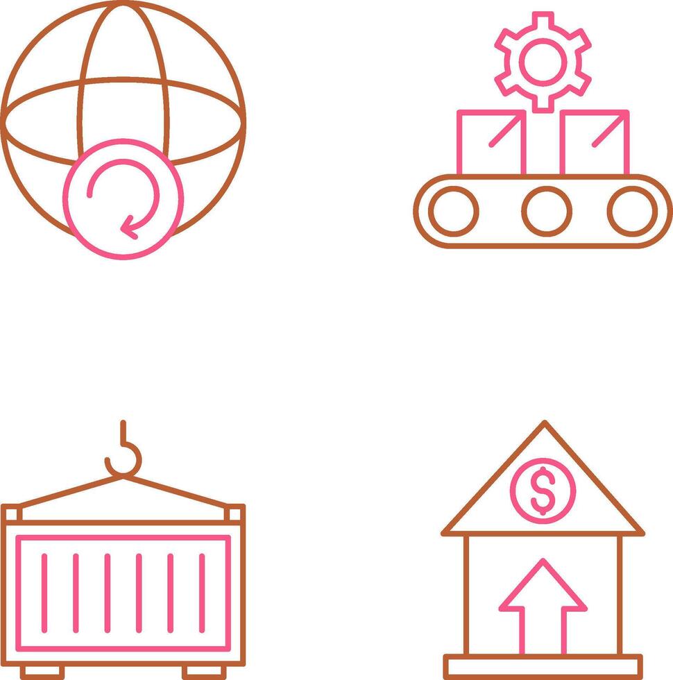 Earth and Conveyor Belt Icon vector