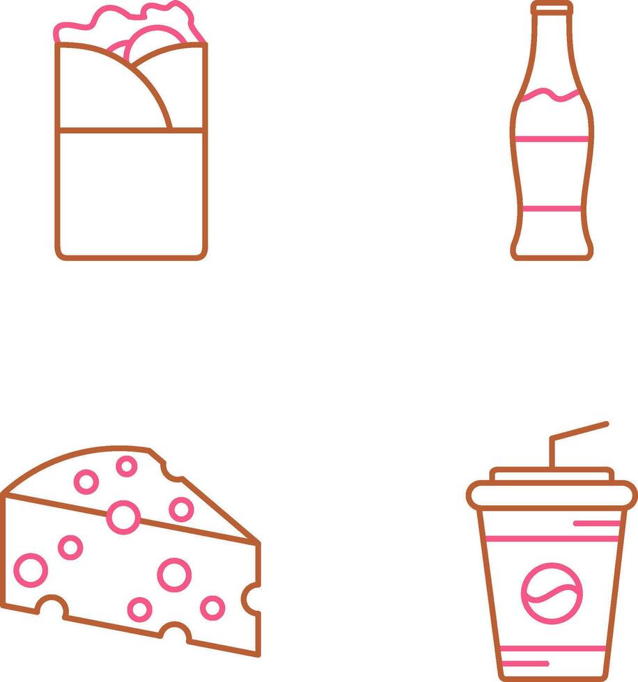 Kebab and Soda Icon vector