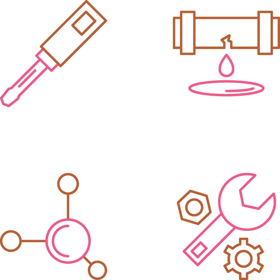Screwdriver and Leak Icon vector