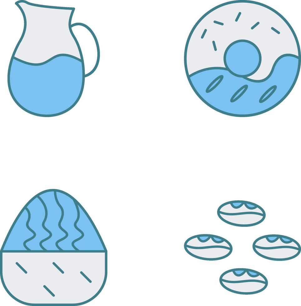 milk jug and cream doughnut Icon vector