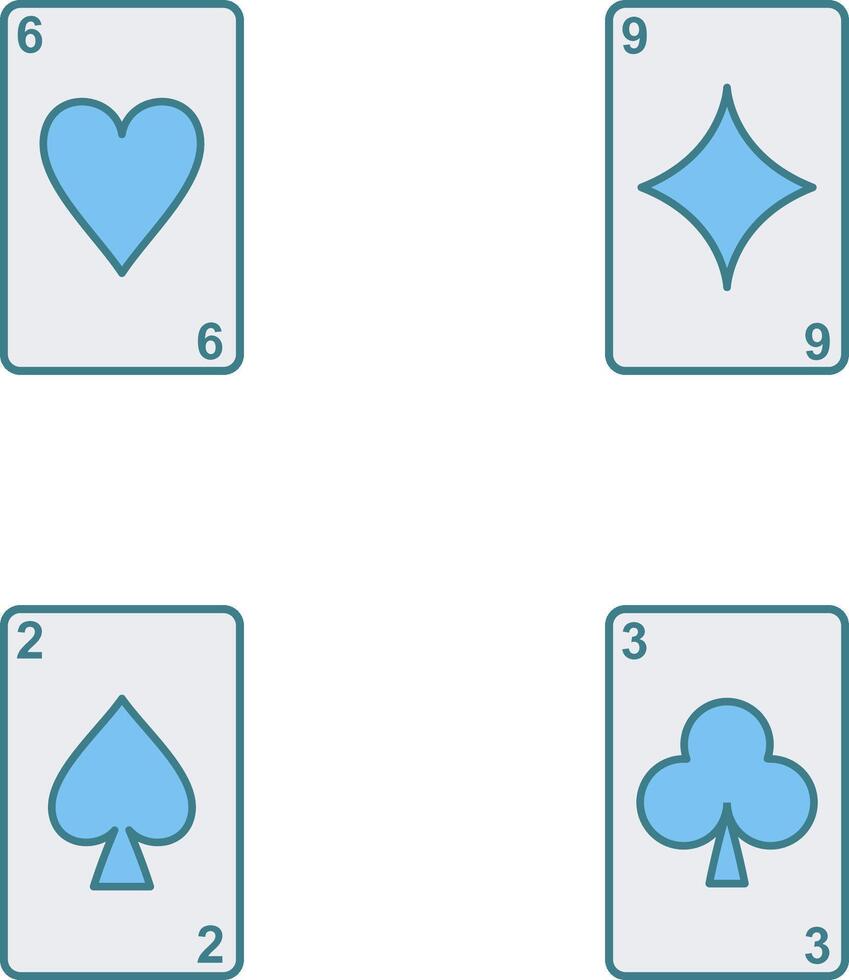 heart cards and diamonds card Icon vector