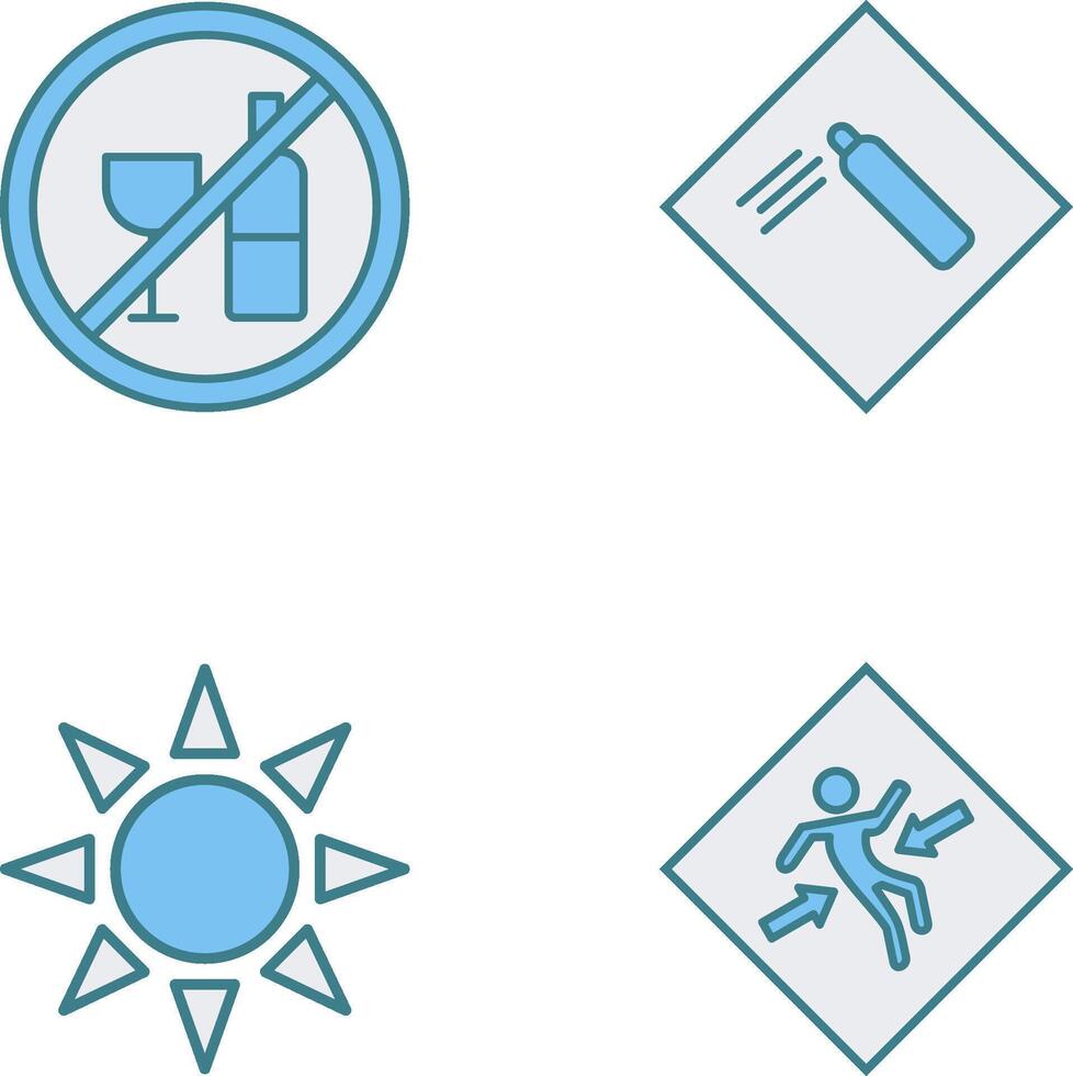 Pressurized cylinder And no drinking Icon vector