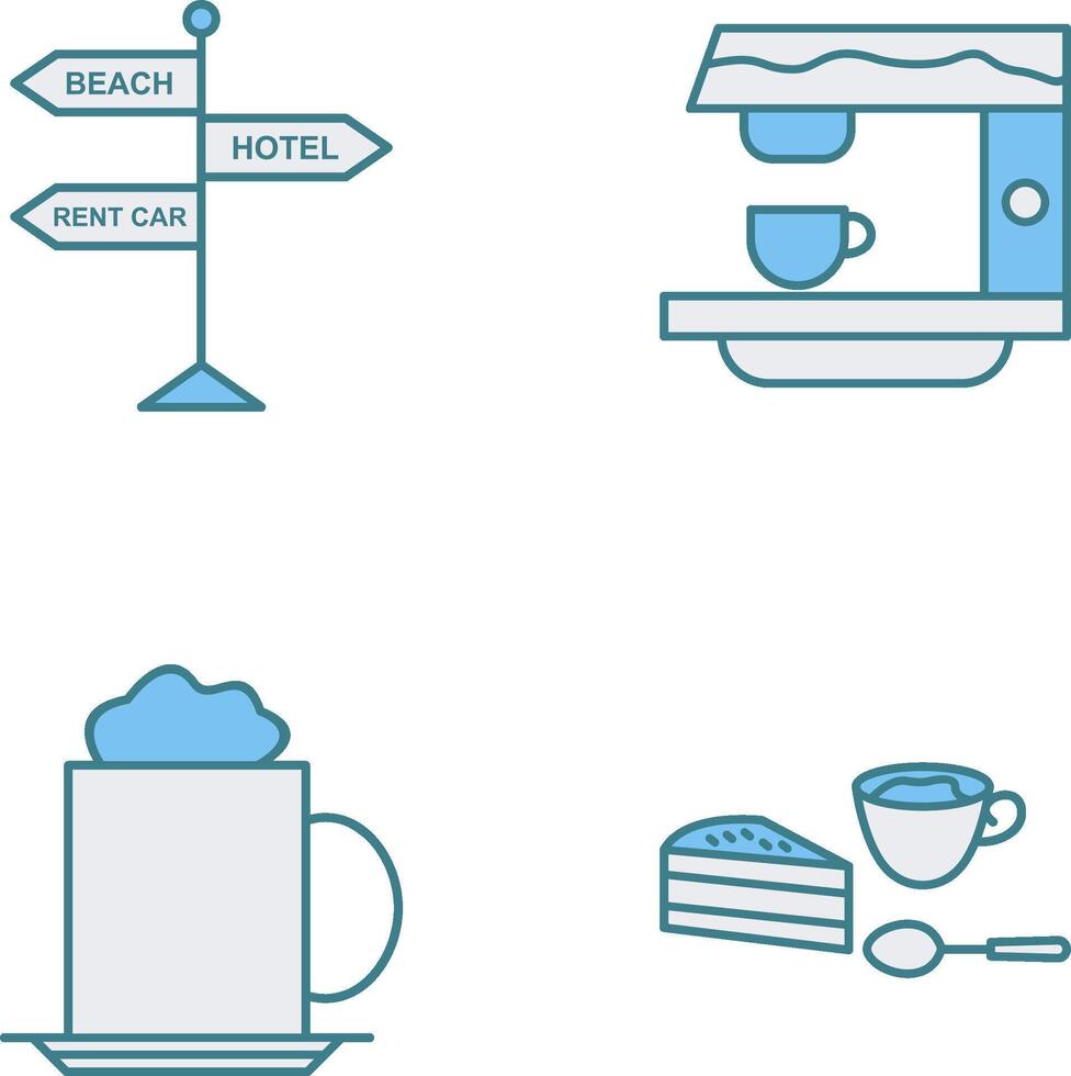signboard and coffe machine Icon vector