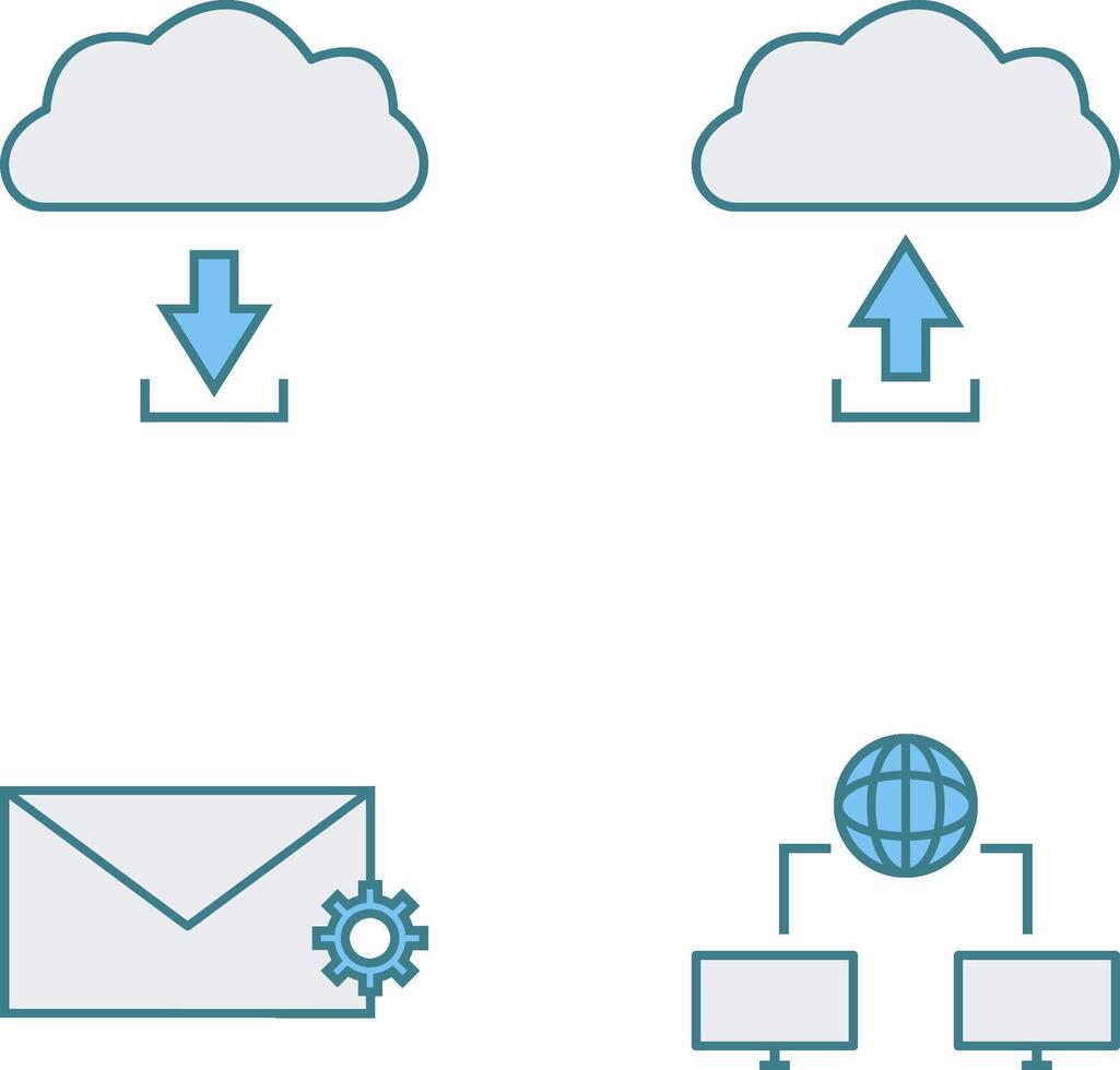 download from cloud upload to cloud Icon vector