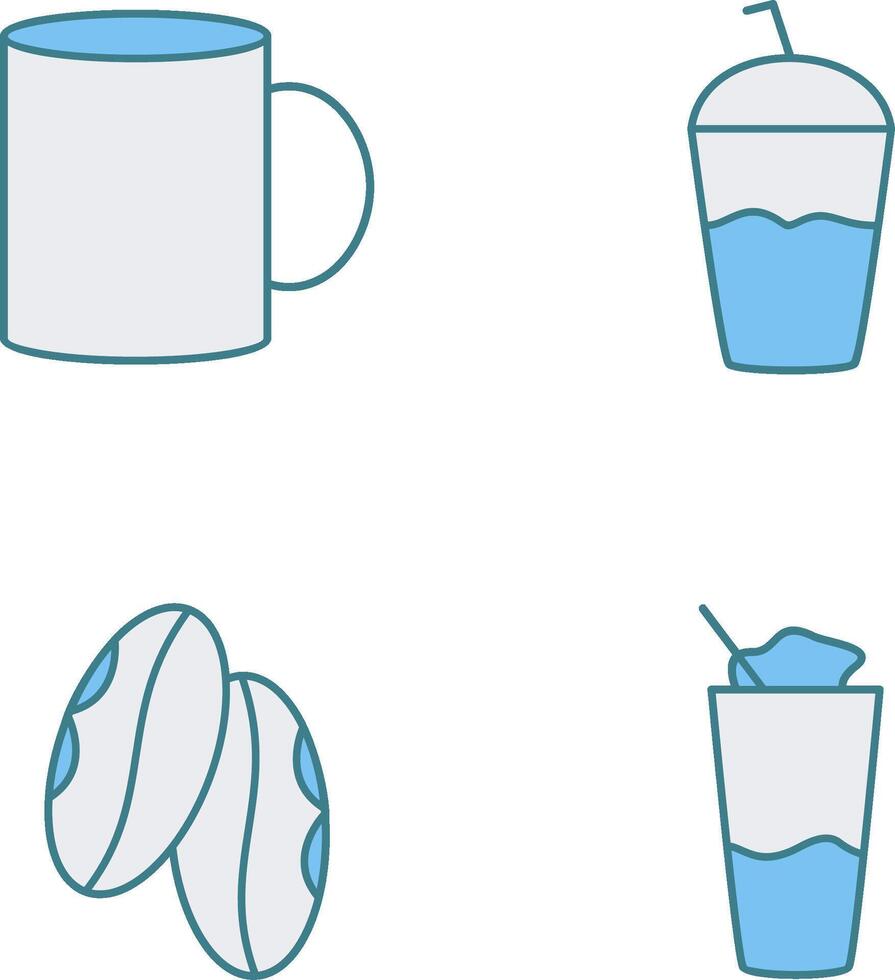 Coffee mug and Frappe Icon vector