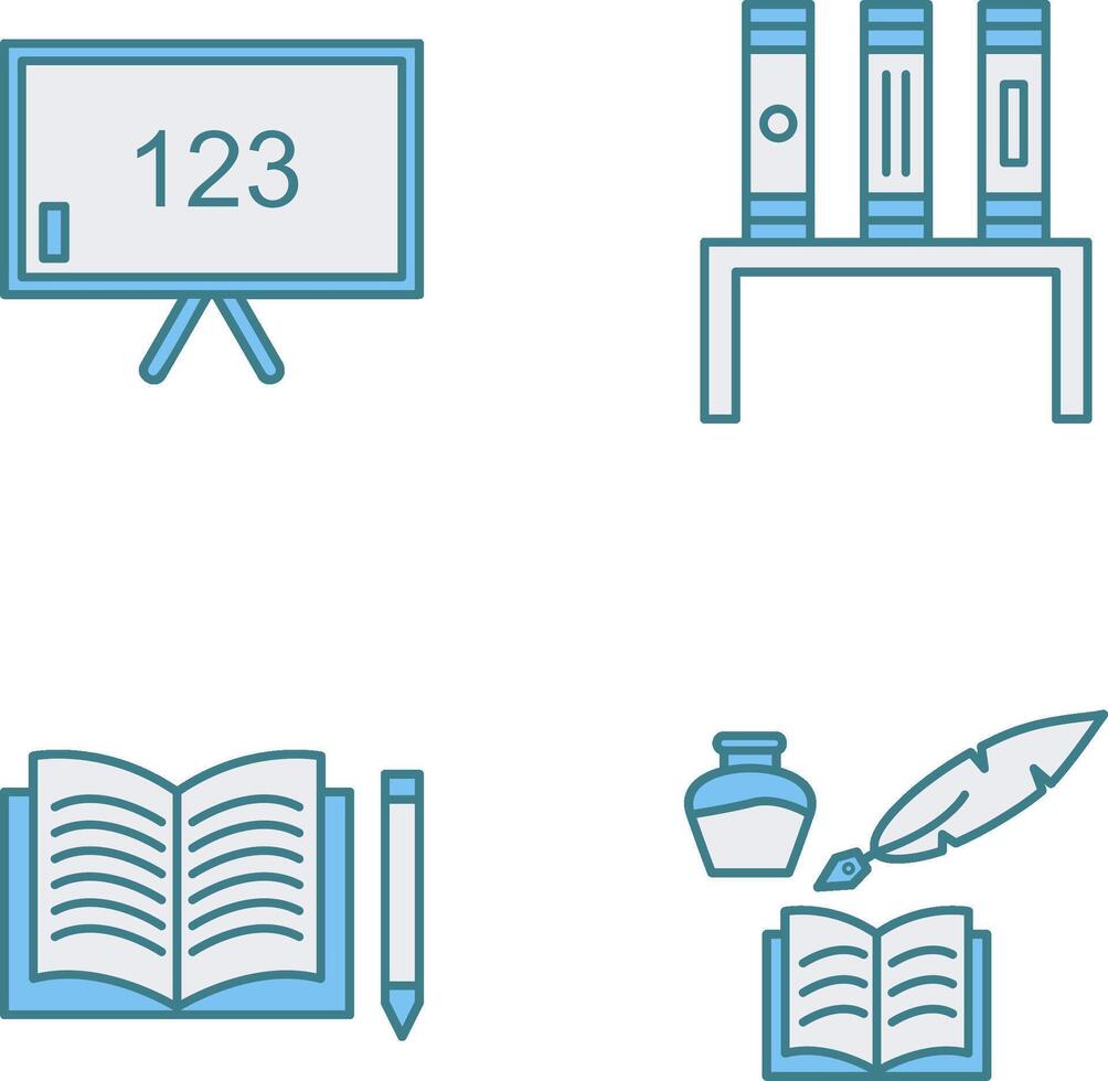 Classroom Board and Bookstand Icon vector