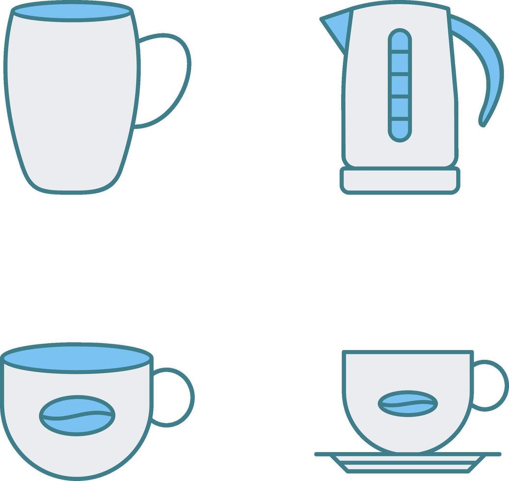 mug and kettle Icon vector