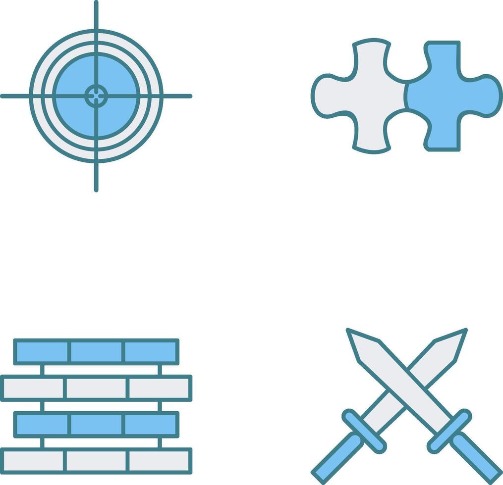 Target and Puzzle Piece Icon vector