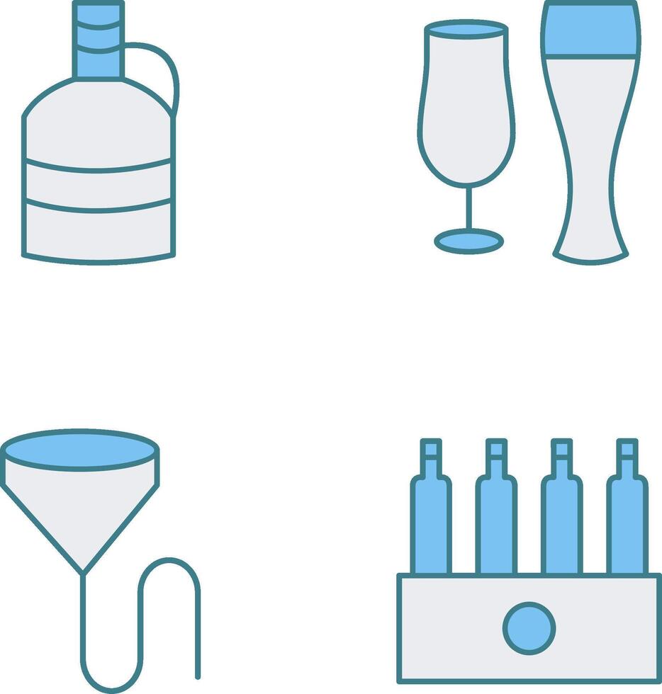 moon shine and beer glasses Icon vector