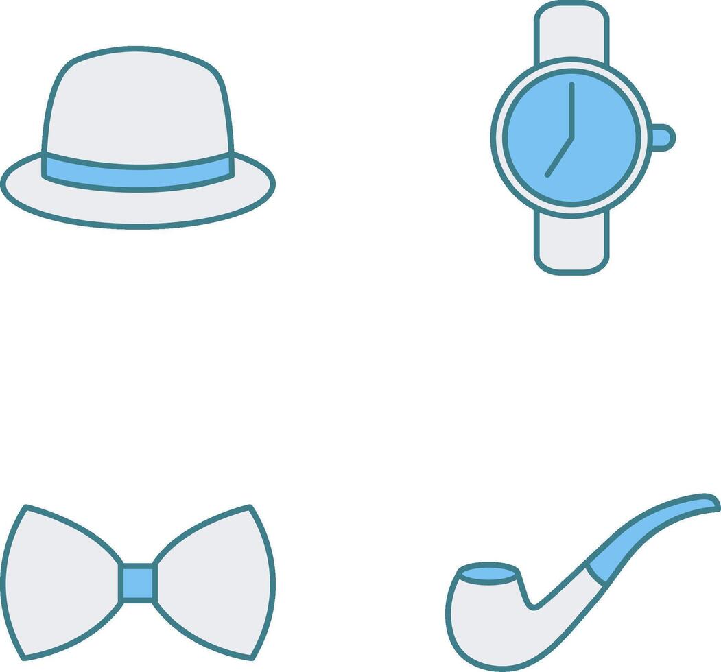 Hat and Watch Icon vector