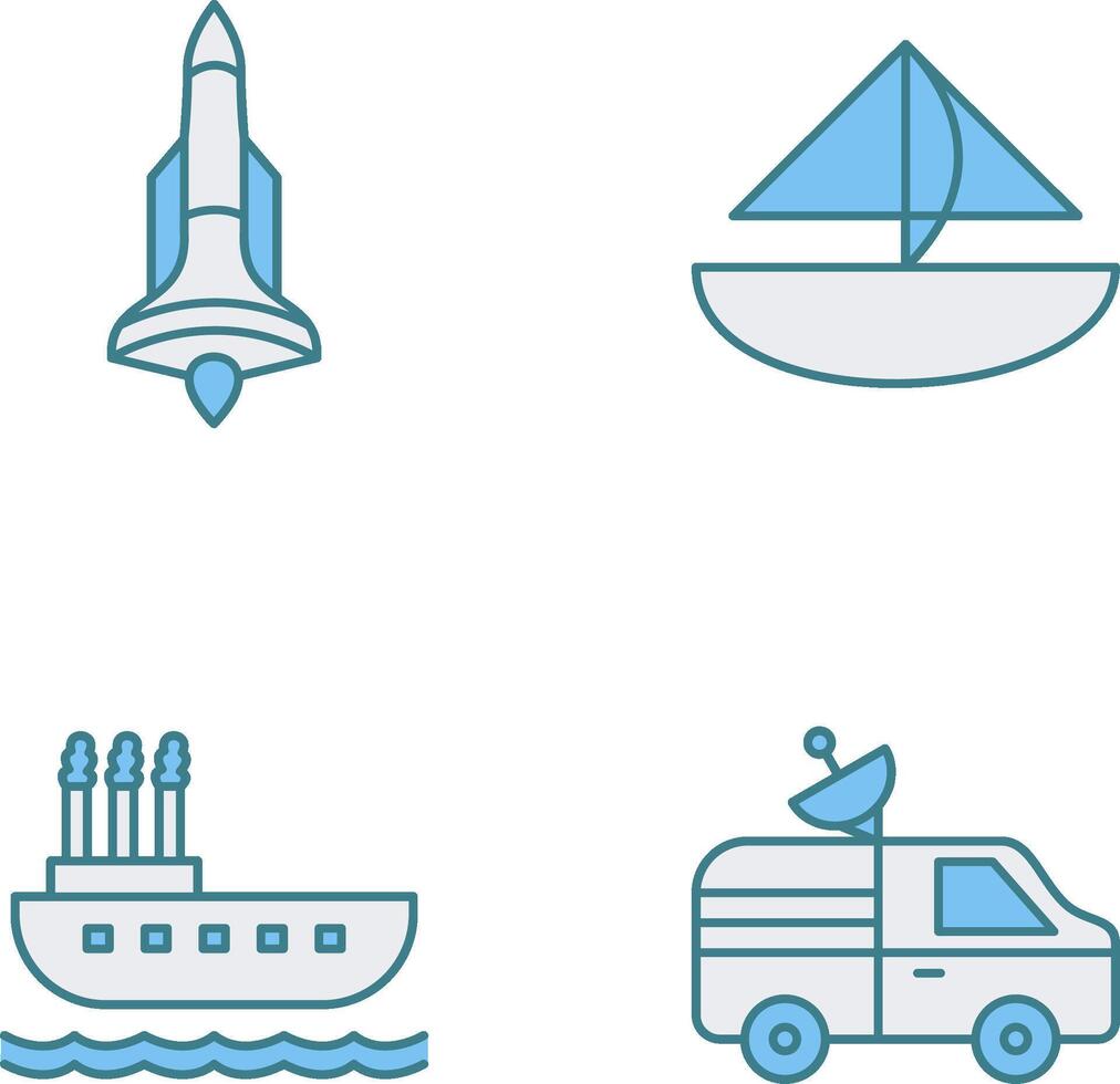 Rocket and Small Yacht Icon vector