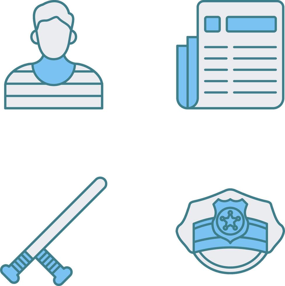 Prisioner and Newespaper Icon vector