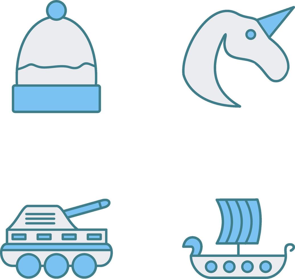 Warm Cap and Unicorn Icon vector
