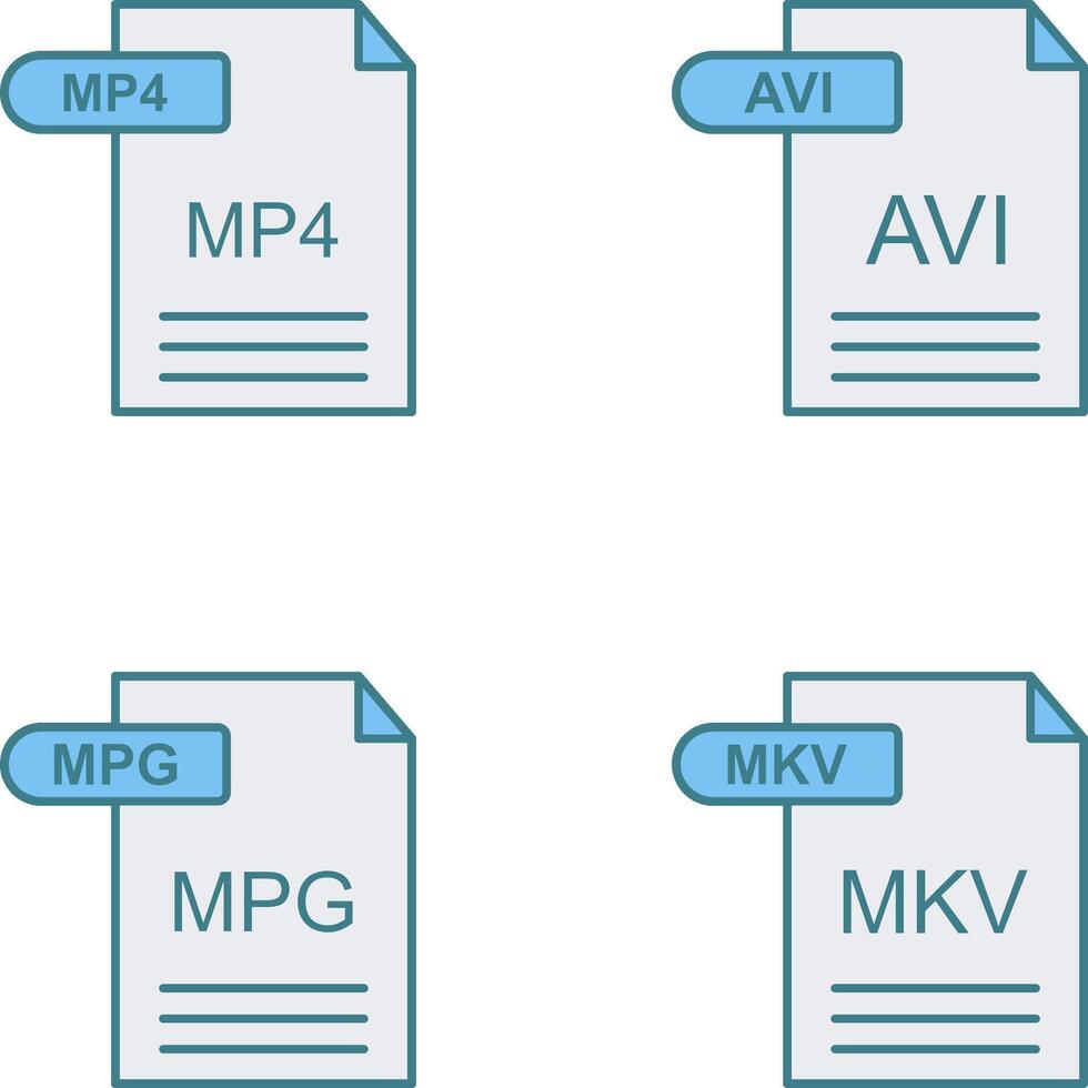 MP4 and AVI Icon vector