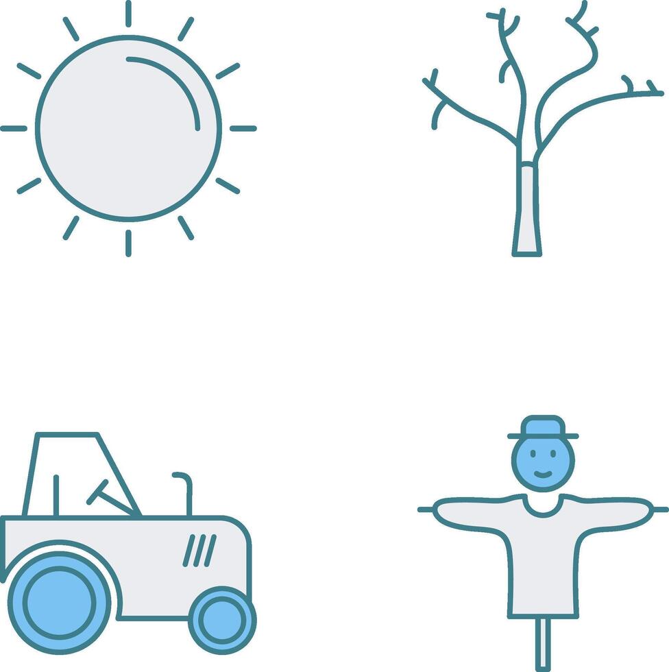 Sun and Tree Icon vector