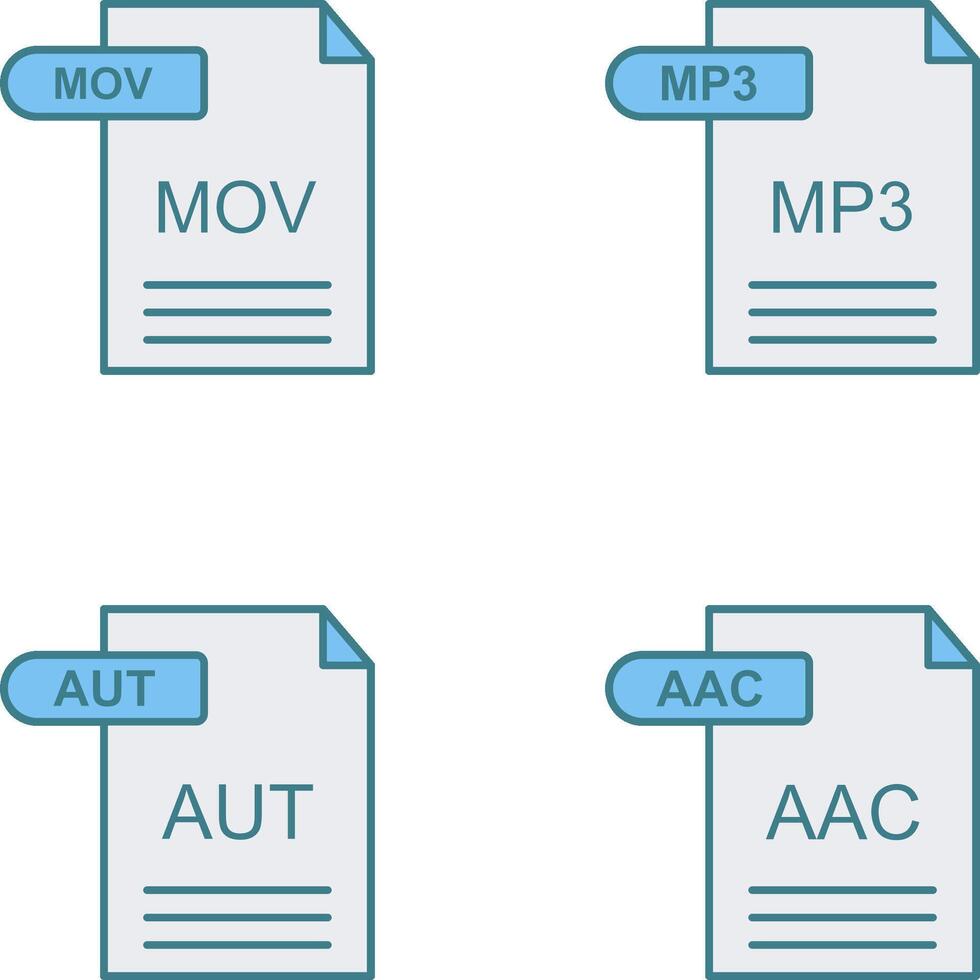 MOV and MP3 Icon vector
