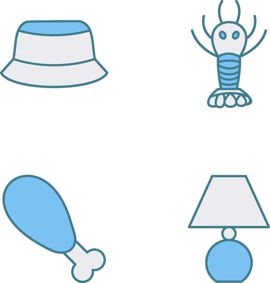 Men Hat and Lobster Icon vector