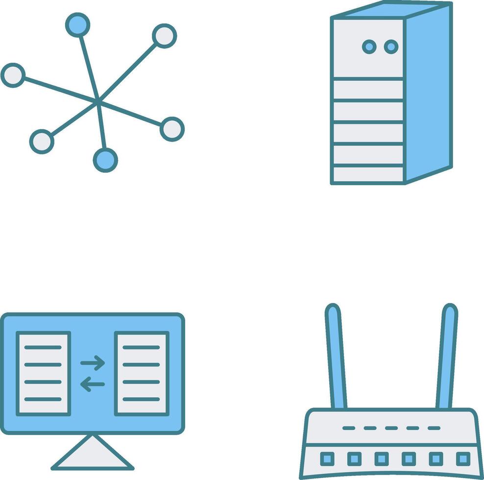Internet and Server Network Icon vector