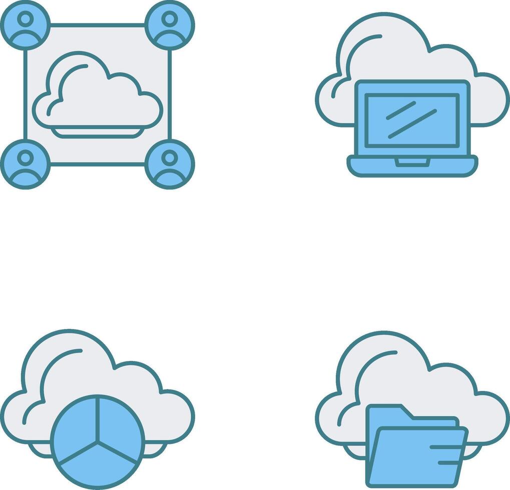 Network and Laptop Icon vector