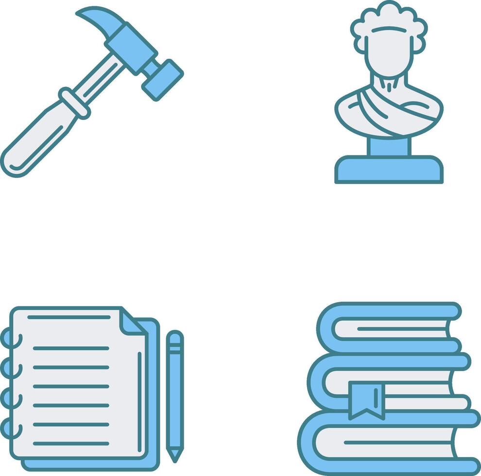 Hammer and Statue Icon vector