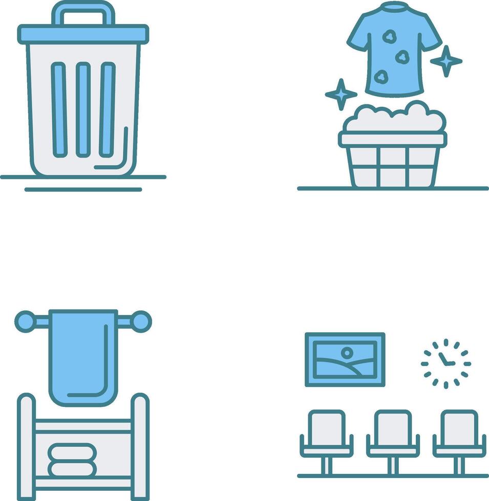 Trash Can and Laundary Icon vector