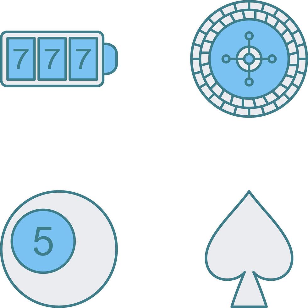 slot machine with sevens and roulette Icon vector