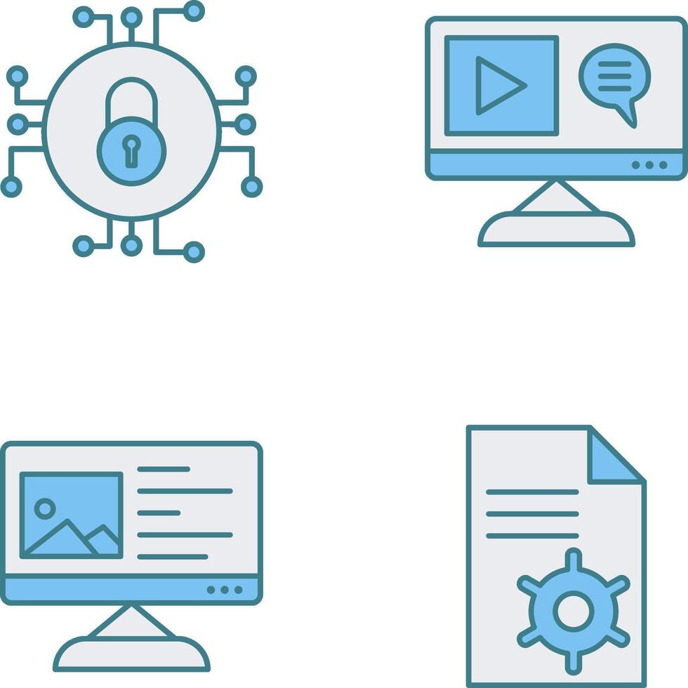 Data Security and Content Production Icon vector
