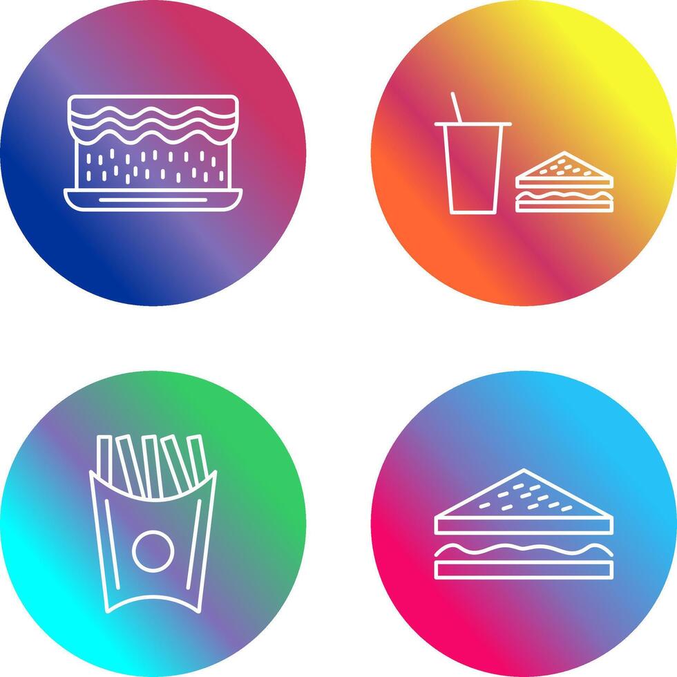 cream cake and lunch bistro Icon vector