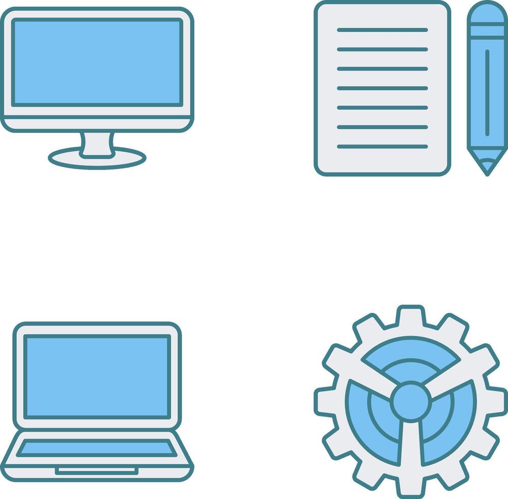 Monitor and Note Icon vector