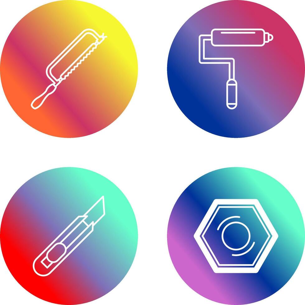 Hacksaw and Paint Roller Icon vector