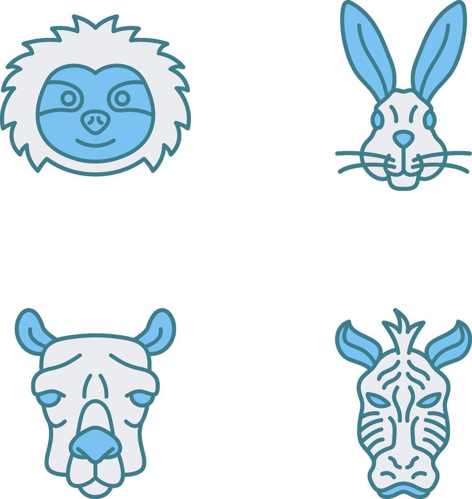 Sloth and Rabbit Icon vector