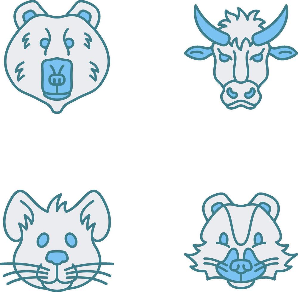 Polar Bear and Bison Icon vector