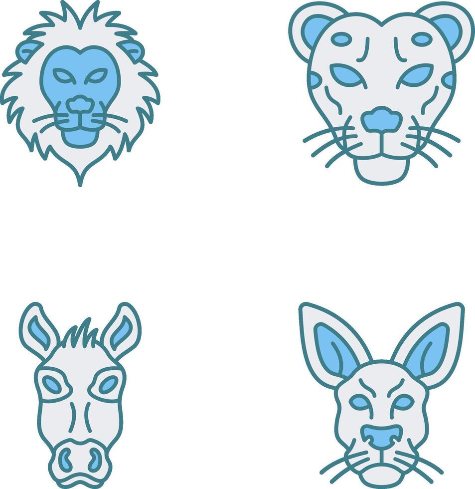 Lion and Cheetah Icon vector