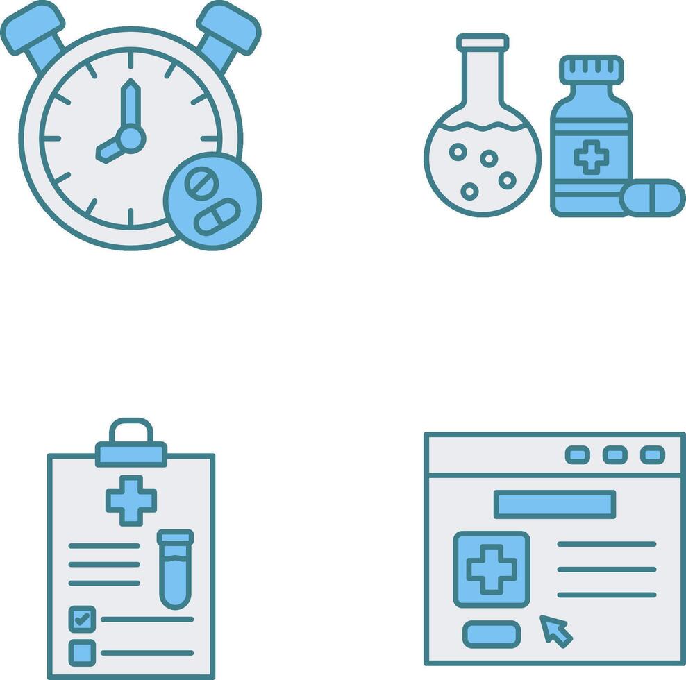 Clock and test tube Icon vector