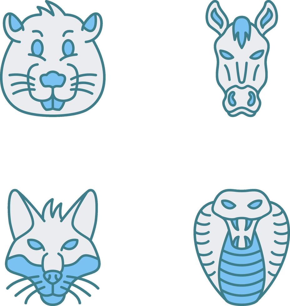 Beaver and Horse Icon vector