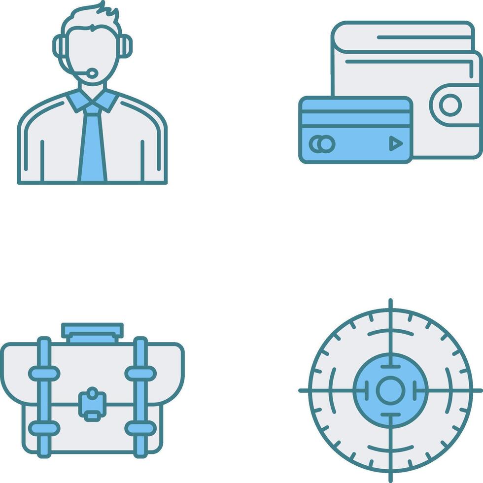 Customer Support and Wallet Icon vector