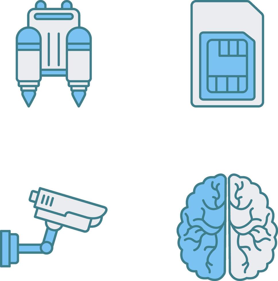 Jetpack and Sim Card Icon vector