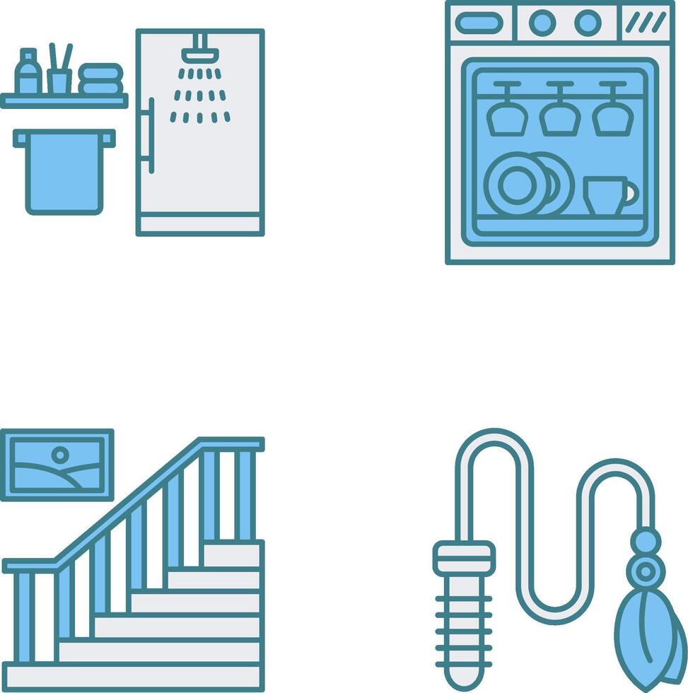 Shower and Dishwasher Icon vector