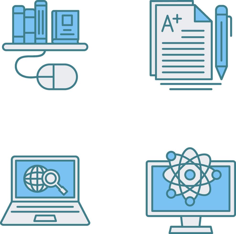 Digital Library and Essay Icon vector