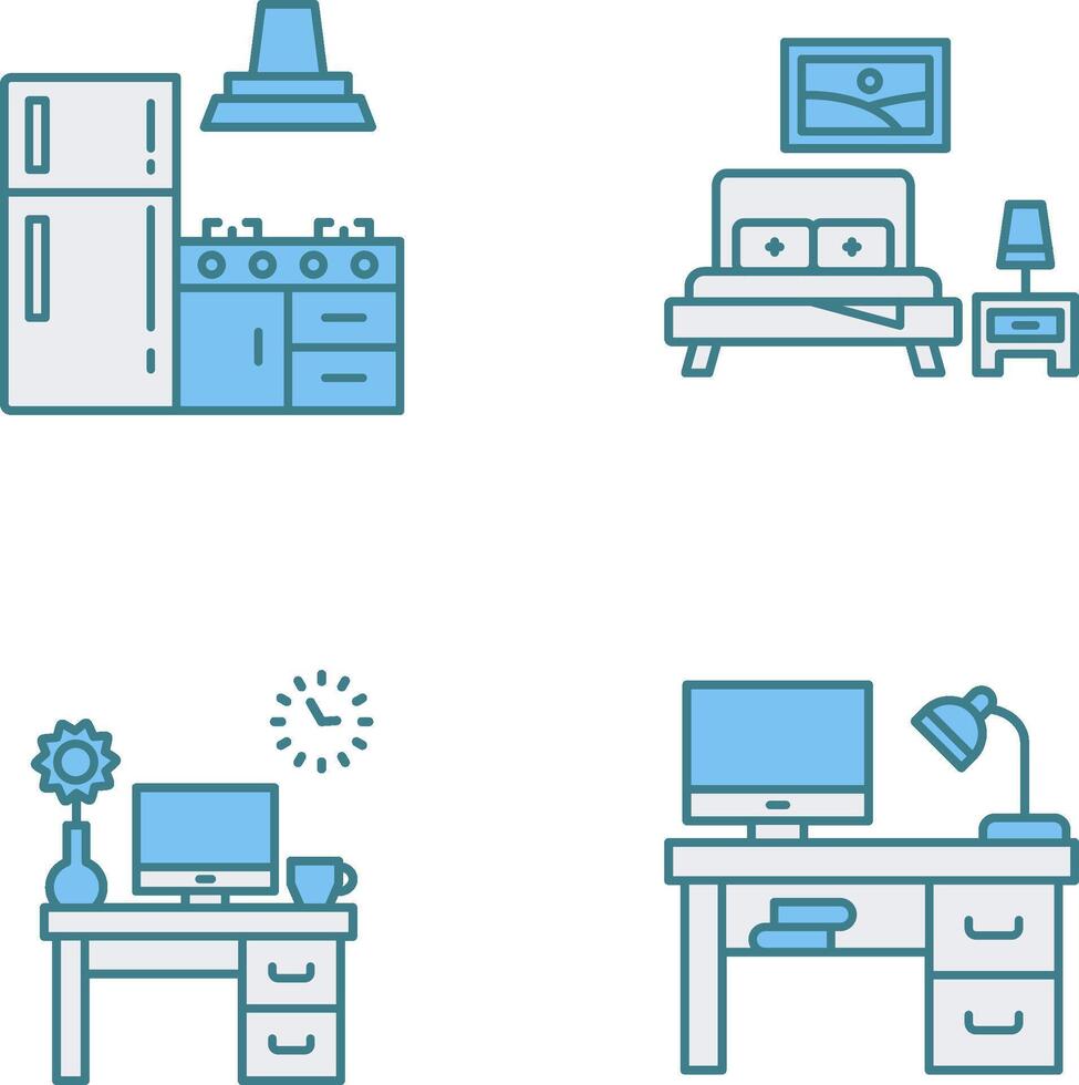 Kitchen and Bedroom Icon vector