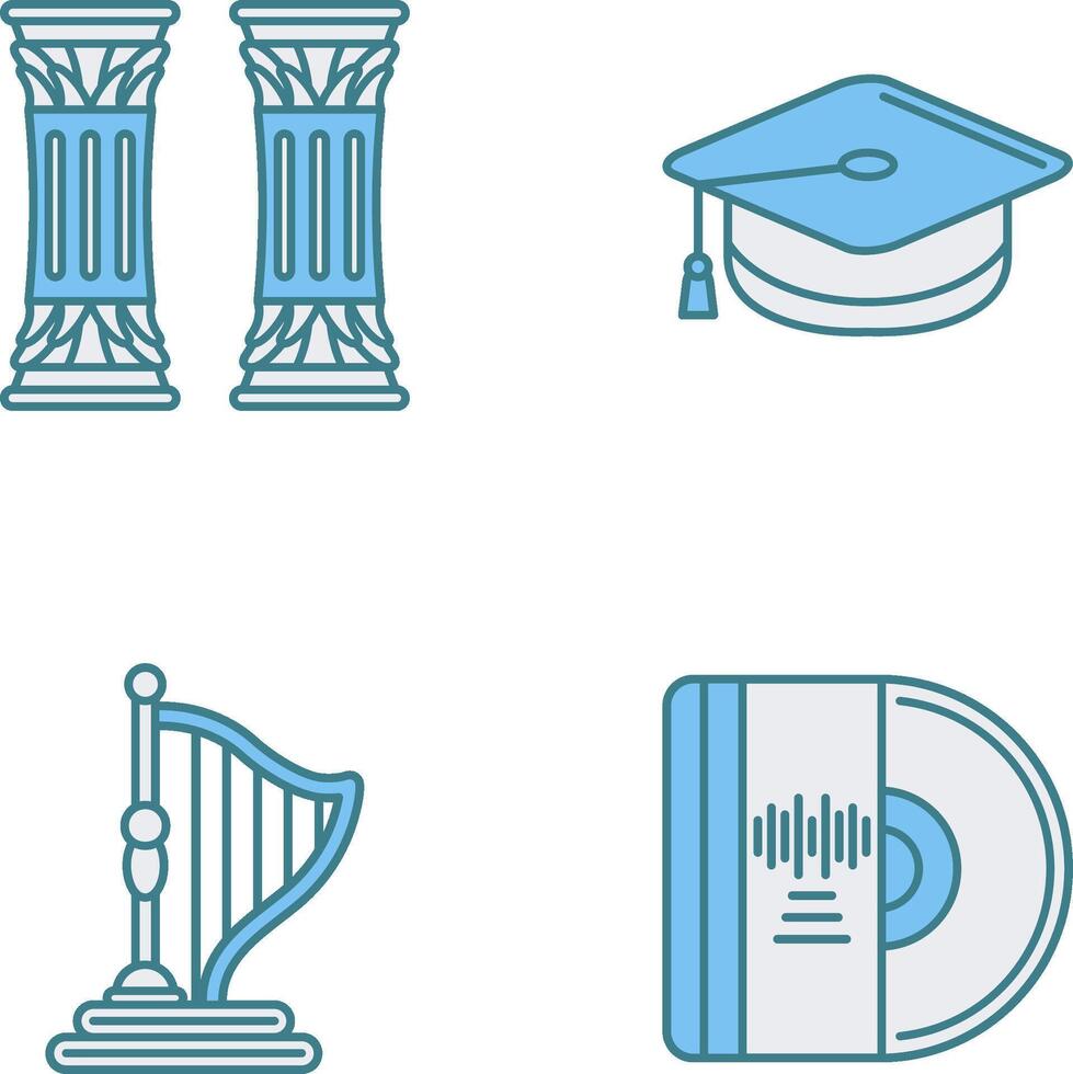 Column and Mortarboard Icon vector