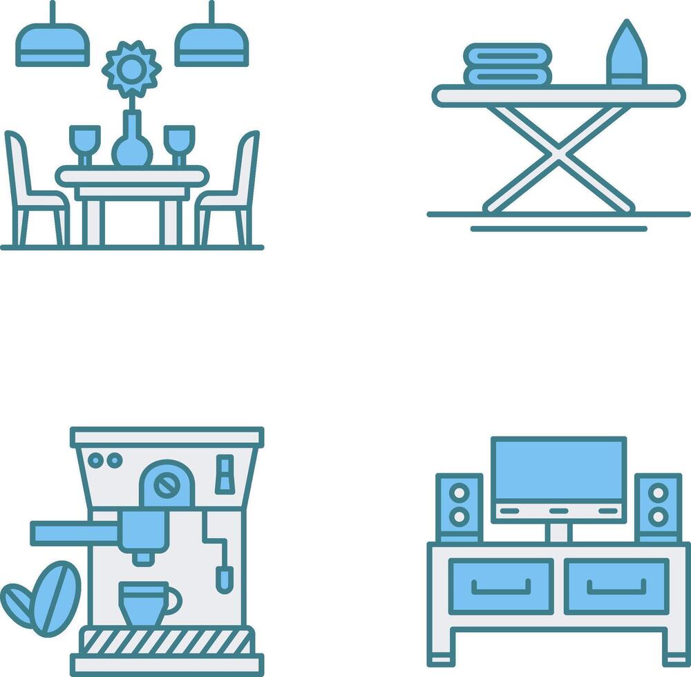 Iron Board and Table Icon vector