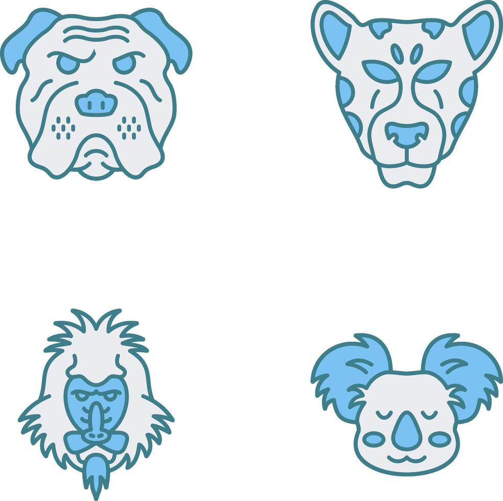 Bulldog and leopard Icon vector