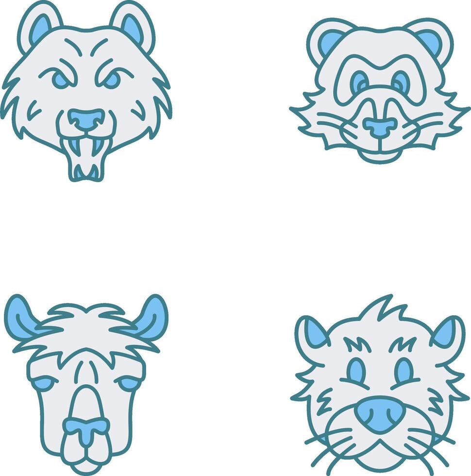 Bear and Ferret Icon vector